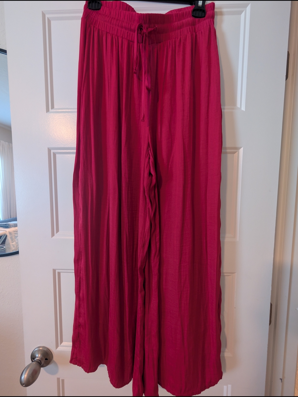 Women's Wide-Leg Drawstring Skirt - Raspberry Pink